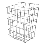 Wire waste bin, stainless steel, wall mounted, 290 x 380 x 170 mm