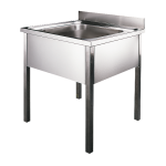 Stainless steel floor standing bulk sink, 700x700x850 mm