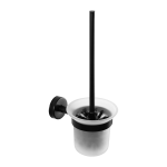 Stainless steel toilet brush with glass, black matt finish