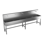 Stainless steel trough with 5 integrated piezo electronics, length 3000 mm, brushed, 24 V DC