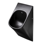 Black urinal La Fontana with a radar flushing unit, 24 V DC