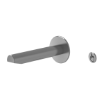 Set of stainless steel piezo wall-mounted washbasin tap for subsequent mounting, brushed, 24 V DC