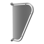 Stainless steel dividing curtain between urinals