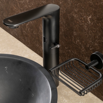 AUTOMATIC BLACK WASHBASIN TAPS