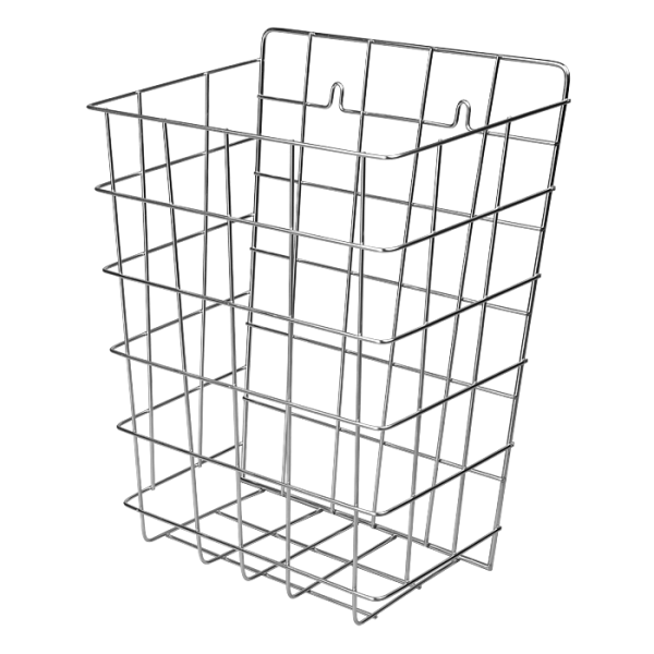 Wire waste bin, stainless steel, wall mounted, 290 x 380 x 170 mm