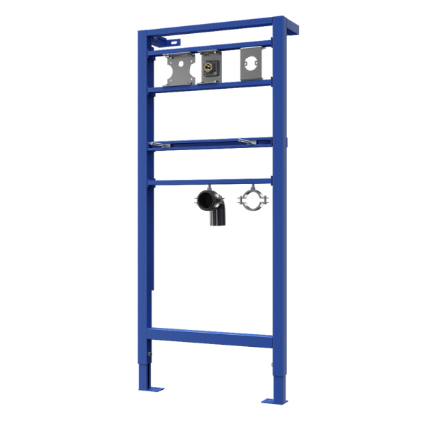 Mouting frame for automatic wall-mounted washbasin tap and automatic soap dispenser