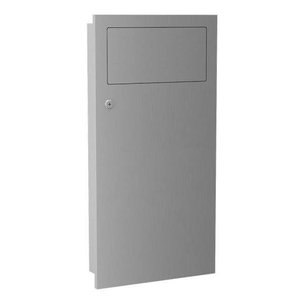 Stainless steel recessed waste bin