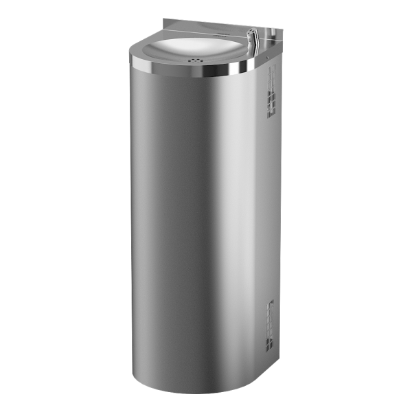 Stainless steel floor mounted automatic drinking fountain, 24 V DC