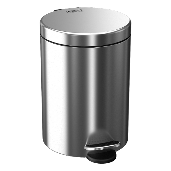 Stainless steel waste bin with a plastic insert