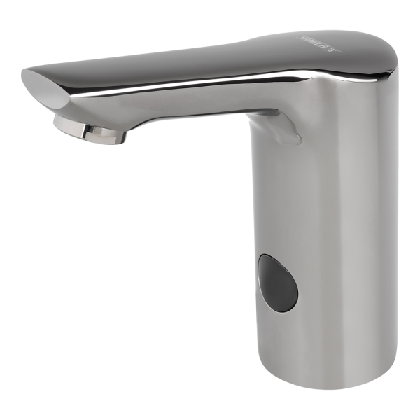 Automatic washbasin tap for cold and hot water, METAL GREY, 24 V DC