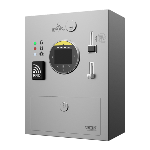 Automatic device for door lock, multiple payment methods, with EURO KEY, 24 V DC