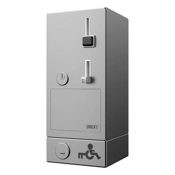 Coin and token machine for door opening with EURO KEY, 24V DC