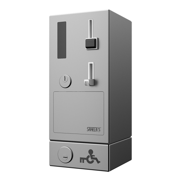 Coin and token machine for door opening with GSM module, EURO KEY, 24V DC